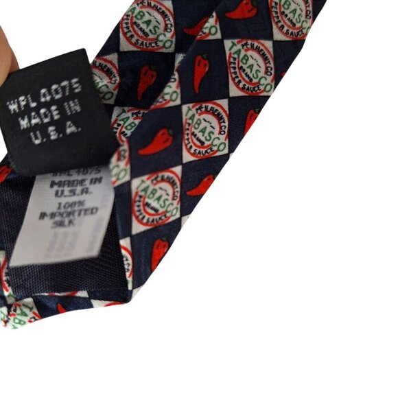 Tabasco Hot Sauce Golf Flags Silk Necktie - Picture 8 of 8